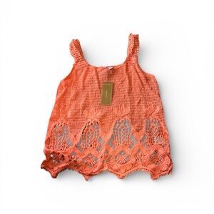 Alya Orange Crochet Tank Top Size Small New